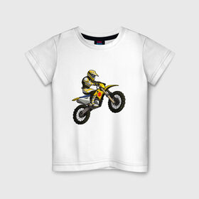 Детская футболка хлопок с принтом Suzuki (+спина) в Екатеринбурге, 100% хлопок | круглый вырез горловины, полуприлегающий силуэт, длина до линии бедер | bike | moto | motorcycle | sport | suzuki | байк | мото | мотоциклы | спорт | сузуки