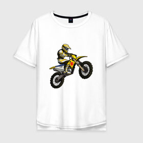 Мужская футболка хлопок Oversize с принтом Suzuki (+спина) в Екатеринбурге, 100% хлопок | свободный крой, круглый ворот, “спинка” длиннее передней части | bike | moto | motorcycle | sport | suzuki | байк | мото | мотоциклы | спорт | сузуки