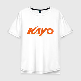 Мужская футболка хлопок Oversize с принтом KAYO LOGO (Z) в Екатеринбурге, 100% хлопок | свободный крой, круглый ворот, “спинка” длиннее передней части | kayo | moto | motorcycle | sport | байк | кайо | мото | мотоциклы | спорт
