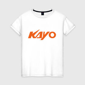 Женская футболка хлопок с принтом KAYO LOGO (Z) в Екатеринбурге, 100% хлопок | прямой крой, круглый вырез горловины, длина до линии бедер, слегка спущенное плечо | kayo | moto | motorcycle | sport | байк | кайо | мото | мотоциклы | спорт