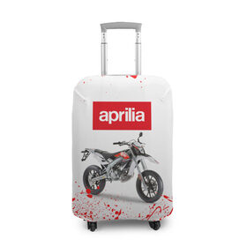 Чехол для чемодана 3D с принтом Aprilia (Z) в Екатеринбурге, 86% полиэфир, 14% спандекс | двустороннее нанесение принта, прорези для ручек и колес | aprilia | aprilia racing | bike | moto | motocycle | sportmotorcycle | априлия | мото | мотоспорт