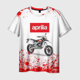 Мужская футболка 3D с принтом Aprilia (Z) в Екатеринбурге, 100% полиэфир | прямой крой, круглый вырез горловины, длина до линии бедер | aprilia | aprilia racing | bike | moto | motocycle | sportmotorcycle | априлия | мото | мотоспорт