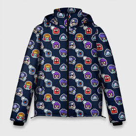 Мужская зимняя куртка 3D с принтом EMOJI Brawl Stars MONOGRAM в Екатеринбурге, верх — 100% полиэстер; подкладка — 100% полиэстер; утеплитель — 100% полиэстер | длина ниже бедра, свободный силуэт Оверсайз. Есть воротник-стойка, отстегивающийся капюшон и ветрозащитная планка. 

Боковые карманы с листочкой на кнопках и внутренний карман на молнии. | Тематика изображения на принте: brawl stars | emoji | fashion | game | hip hop | мода | уличная мода | хип хоп | эмоджи
