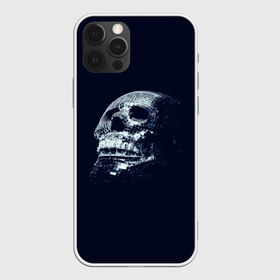 Чехол для iPhone 12 Pro Max с принтом Череп в Екатеринбурге, Силикон |  | skull | глазницы | квадратики | синий | скелет | череп | черепушка