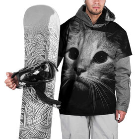 Накидка на куртку 3D с принтом Чёрный кот в Екатеринбурге, 100% полиэстер |  | Тематика изображения на принте: животное | кот | кошка | тёмный рисунок | чёрный фон