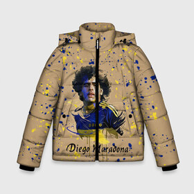 Зимняя куртка для мальчиков 3D с принтом Diego Maradona в Екатеринбурге, ткань верха — 100% полиэстер; подклад — 100% полиэстер, утеплитель — 100% полиэстер | длина ниже бедра, удлиненная спинка, воротник стойка и отстегивающийся капюшон. Есть боковые карманы с листочкой на кнопках, утяжки по низу изделия и внутренний карман на молнии. 

Предусмотрены светоотражающий принт на спинке, радужный светоотражающий элемент на пуллере молнии и на резинке для утяжки | cup | diego maradona | diego maradona letterin | diego maradona print | football | footballer | great footballer | number 10 | великий футболист | диего марадона | кубок | надпись диего марадона | номер 10 | принт диего марадона | футбол 
