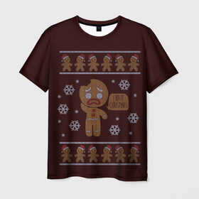 Мужская футболка 3D с принтом I Hate Christmas в Екатеринбурге, 100% полиэфир | прямой крой, круглый вырез горловины, длина до линии бедер | 