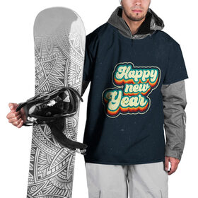 Накидка на куртку 3D с принтом Happy New Year Vintage в Екатеринбурге, 100% полиэстер |  | Тематика изображения на принте: 