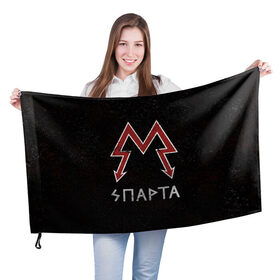 Флаг 3D с принтом Спарта в Екатеринбурге, 100% полиэстер | плотность ткани — 95 г/м2, размер — 67 х 109 см. Принт наносится с одной стороны | metro 2033 | логотип | спарта | фракция
