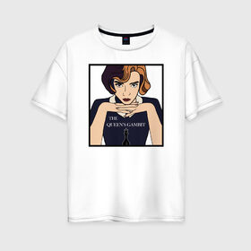 Женская футболка хлопок Oversize с принтом Ход королевы в Екатеринбурге, 100% хлопок | свободный крой, круглый ворот, спущенный рукав, длина до линии бедер
 | 
