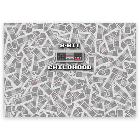 Поздравительная открытка с принтом 8-bit childhood в Екатеринбурге, 100% бумага | плотность бумаги 280 г/м2, матовая, на обратной стороне линовка и место для марки
 | Тематика изображения на принте: 8 bit | 8 бит | dendy | nes | nintendo | денди | джойстик | нинтендо