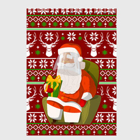 Скетчбук с принтом Санта с защитным экраном в Екатеринбурге, 100% бумага
 | 48 листов, плотность листов — 100 г/м2, плотность картонной обложки — 250 г/м2. Листы скреплены сверху удобной пружинной спиралью | deer | happy new year | new year | santa | защитный экран | корона | коронавирус | новогодний свитер | новый год | санта | санта клаус | свитер | свитер с маской | свитер с оленями