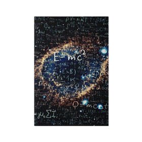 Обложка для паспорта матовая кожа с принтом Формула Вселенной в Екатеринбурге, натуральная матовая кожа | размер 19,3 х 13,7 см; прозрачные пластиковые крепления | Тематика изображения на принте: альберт эйнштейн | астрономия | звезды | космос | наука | небо | созвездия | теория большого взрыва | формулы | эйнштейн