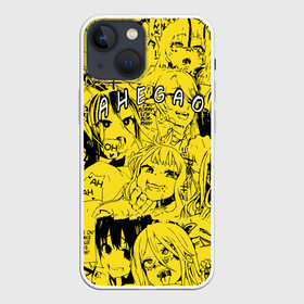 Чехол для iPhone 13 mini с принтом Ahegao yellow в Екатеринбурге,  |  | ahegao | banana | o face | аниме | термин | физиономия | япония