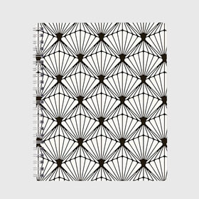 Тетрадь с принтом Бумажные фонарики в Екатеринбурге, 100% бумага | 48 листов, плотность листов — 60 г/м2, плотность картонной обложки — 250 г/м2. Листы скреплены сбоку удобной пружинной спиралью. Уголки страниц и обложки скругленные. Цвет линий — светло-серый
 | Тематика изображения на принте: арт | геометрический рисунок | геометрия | китайские фонарики | китайский фонарик | китайский фонарь | линии | линия | полоса | полосы | рисунок | фонарик | фонарики | фонарь | японские фонарики