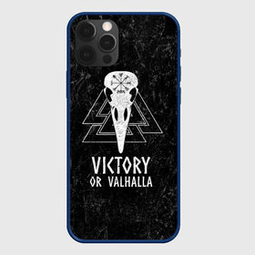 Чехол для iPhone 12 Pro с принтом Victory or Valhalla в Екатеринбурге, силикон | область печати: задняя сторона чехла, без боковых панелей | вальхалла | викинг | ворон | символ | скандинавия | череп | язычество