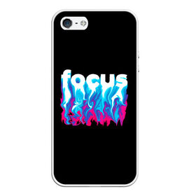 Чехол для iPhone 5/5S матовый с принтом Focus в Екатеринбурге, Силикон | Область печати: задняя сторона чехла, без боковых панелей | абстракция | граффити | кислотный | неон | пламя | фокус
