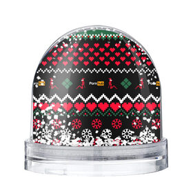 Снежный шар с принтом PORN HUB в Екатеринбурге, Пластик | Изображение внутри шара печатается на глянцевой фотобумаге с двух сторон | 2021 | new year | новый 2021 год | новый год | поцелуй меня | с новым годом | свитер | свитер на новый год | сердечки