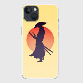 Чехол для iPhone 13 с принтом Ронин в Екатеринбурге,  |  | bushido | japan | japanes | katana | ronin | samurai | sword | бусидо | воин | восходящее солнце | катана | кимоно | меч | мечник | рассвет | ронин | самурай | самурайский | силуэт | силуэт воина | солнце | якудза | японец