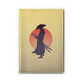 Обложка для автодокументов с принтом Ронин в Екатеринбурге, натуральная кожа |  размер 19,9*13 см; внутри 4 больших “конверта” для документов и один маленький отдел — туда идеально встанут права | bushido | japan | japanes | katana | ronin | samurai | sword | бусидо | воин | восходящее солнце | катана | кимоно | меч | мечник | рассвет | ронин | самурай | самурайский | силуэт | силуэт воина | солнце | якудза | японец