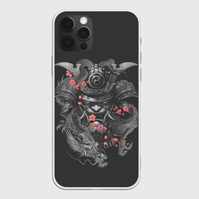 Чехол для iPhone 12 Pro Max с принтом Самурай и дракон в Екатеринбурге, Силикон |  | cherry | flower petals | helmet | japan | katana | ronin | sakura | samurai | вишня | катана | лепестки цветка | ронин | сакура | самурай | шлем | япония