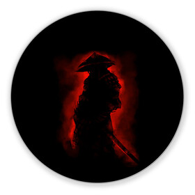 Коврик для мышки круглый с принтом Samurai в Екатеринбурге, резина и полиэстер | круглая форма, изображение наносится на всю лицевую часть | 2077 | art | blood | cyber | cyberpunk | dead | death | demon | japan | mask | ninja | oni | samurai | shadow | shogun | tokyo | warior | арт | воин | война | демон | катана | кибер | киберпанк | кровь | маска | мертвый | ниндзя | путь | самурай
