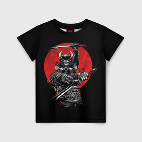 Детская футболка 3D с принтом Samurai в Екатеринбурге, 100% гипоаллергенный полиэфир | прямой крой, круглый вырез горловины, длина до линии бедер, чуть спущенное плечо, ткань немного тянется | 2077 | art | blood | cyber | cyberpunk | dead | death | demon | japan | mask | ninja | oni | samurai | shadow | shogun | tokyo | warior | арт | воин | война | демон | катана | кибер | киберпанк | кровь | маска | мертвый | ниндзя | путь | самурай