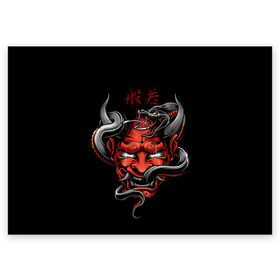 Поздравительная открытка с принтом Хання в Екатеринбурге, 100% бумага | плотность бумаги 280 г/м2, матовая, на обратной стороне линовка и место для марки
 | Тематика изображения на принте: 2077 | art | blood | cyber | cyberpunk | dead | death | demon | japan | mask | ninja | oni | samurai | shadow | shogun | tokyo | warior | арт | воин | война | демон | катана | кибер | киберпанк | кровь | маска | мертвый | ниндзя | путь | самурай