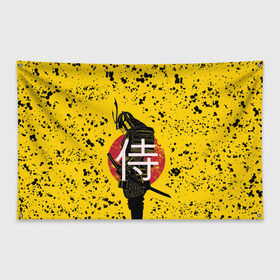 Флаг-баннер с принтом ? (Самурай) в Екатеринбурге, 100% полиэстер | размер 67 х 109 см, плотность ткани — 95 г/м2; по краям флага есть четыре люверса для крепления | katana | no heaven for samurai | red sun | samurai | samurai lettering | samurai print | samurai sweats | samurai t shirt | sun | катана | красное солнце | надпись самурай | нет рая для самурая | принт самурай | самурай | солнце | толстовка самурай | футб