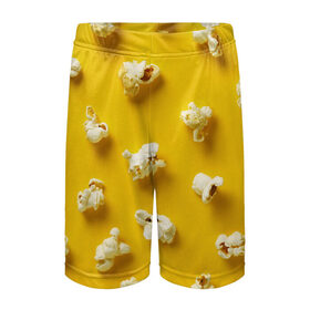 Детские спортивные шорты 3D с принтом Попкорн в Екатеринбурге,  100% полиэстер
 | пояс оформлен широкой мягкой резинкой, ткань тянется
 | Тематика изображения на принте: popcorn | воздушная | еда | кино | кинотеатр | кукуруза | кушать | попкорн | сладкий | соленый | сырный | хрустящий