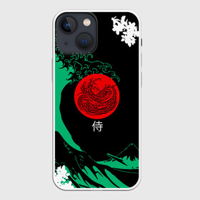 Чехол для iPhone 13 mini с принтом Japanese style в Екатеринбурге,  |  | ninja | samurai | больгая волна | дракон | иероглиф | ниндзя | природа | самурай | япония | японское искусство