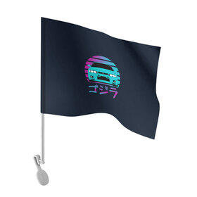 Флаг для автомобиля с принтом Skyline R33 в Екатеринбурге, 100% полиэстер | Размер: 30*21 см | gtr | jdm | nissan | r33 | skyline | stance | гтр | неон | скайлайн | тюнинг