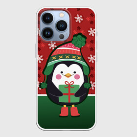 Чехол для iPhone 13 Pro с принтом Пингвин. Новый год в Екатеринбурге,  |  | зима | новый год | паттерн | пингвин | подарок | праздник | снежинки