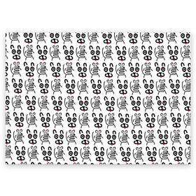 Поздравительная открытка с принтом Кот + Мышь Черный + Белый в Екатеринбурге, 100% бумага | плотность бумаги 280 г/м2, матовая, на обратной стороне линовка и место для марки
 | животные | кот | котик | мышка | мышь