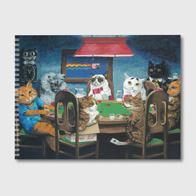 Альбом для рисования с принтом Коты играют в покер в Екатеринбурге, 100% бумага
 | матовая бумага, плотность 200 мг. | Тематика изображения на принте: a friend in need | art | artist | bets | cards | cats | chips | cookie | gambling | games | memes | nyan cat | picture | poker | rainbow | азартные игры | друг познается в беде | искусство | картина | карты | котики | коты | котэ | мемы | нян кэт | печень