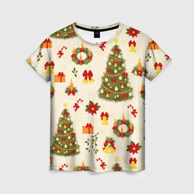 Женская футболка 3D с принтом С Новым Годом в Екатеринбурге, 100% полиэфир ( синтетическое хлопкоподобное полотно) | прямой крой, круглый вырез горловины, длина до линии бедер | 2020 | 2021 | christmas | new year | бык | год быка | дед мороз | елка | зима | новый год | подарки | праздник | рождество | с новым годом | санта | свитер | снег | снежинки