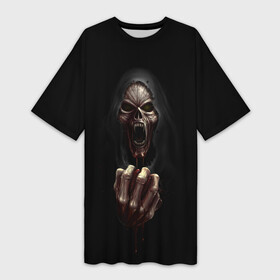 Платье-футболка 3D с принтом Древний Вампир в Екатеринбурге,  |  | 666 | blood | dracula | horror | inside | scream | vampire | вампир | внутри | дракула | древний | крик | кровь | ужасы | хоррор