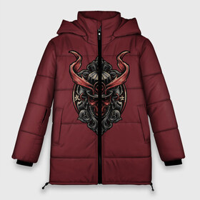 Женская зимняя куртка 3D с принтом Red Samurai в Екатеринбурге, верх — 100% полиэстер; подкладка — 100% полиэстер; утеплитель — 100% полиэстер | длина ниже бедра, силуэт Оверсайз. Есть воротник-стойка, отстегивающийся капюшон и ветрозащитная планка. 

Боковые карманы с листочкой на кнопках и внутренний карман на молнии | cyberpank | ninja | oni | samurai | shadow | демон | киберпанк | маска самурая | нет рая для самурая | ниндзя | путь война | самурай | сёгун | тень | харакири | японский самурай