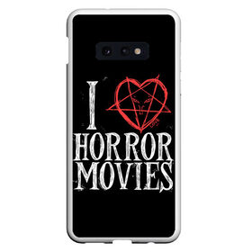 Чехол для Samsung S10E с принтом I Love Horror Movies в Екатеринбурге, Силикон | Область печати: задняя сторона чехла, без боковых панелей | Тематика изображения на принте: 666 | blood | dracula | horror | i | inside | love | movies | pentagram | scream | vampire | вампир | внутри | дракула | древний | крик | кровь | люблю | пентаграмма | ужасы | фильмы | хоррор | я