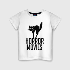 Детская футболка хлопок с принтом Horror Movies в Екатеринбурге, 100% хлопок | круглый вырез горловины, полуприлегающий силуэт, длина до линии бедер | 