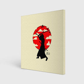Холст квадратный с принтом Japan samurai в Екатеринбурге, 100% ПВХ |  | boy | japan style | japanese aesthetics | ninja | samurai | воин | иероглифы | катана | красная луна | меч | ниндзя | рыцарь | самурай | солдат | харакири | черный самурай | япония | японская анимация | японская эстетика