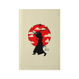 Обложка для паспорта матовая кожа с принтом Japan samurai в Екатеринбурге, натуральная матовая кожа | размер 19,3 х 13,7 см; прозрачные пластиковые крепления | Тематика изображения на принте: boy | japan style | japanese aesthetics | ninja | samurai | воин | иероглифы | катана | красная луна | меч | ниндзя | рыцарь | самурай | солдат | харакири | черный самурай | япония | японская анимация | японская эстетика