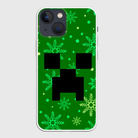 Чехол для iPhone 13 mini с принтом ЗИМНИЙ MINECRAFT в Екатеринбурге,  |  | christmas | creeper | game | minecraft | new year | snow | winter | зима | крипер | майнкрафт | мороз | новый год | рождество | снег | снежинки