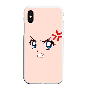 Чехол для iPhone XS Max матовый с принтом Angry anime girl в Екатеринбурге, Силикон | Область печати: задняя сторона чехла, без боковых панелей | Тематика изображения на принте: angry | anime | art | big | eyes | face | girl | kawaii | manga | style | аниме | арт | взгляд | глаза | девушка | злой | кавай | лицо | манга