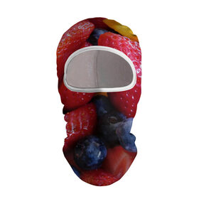 Балаклава 3D с принтом Фругтово-ягодное изобилие в Екатеринбурге, 100% полиэстер, ткань с особыми свойствами — Activecool | плотность 150–180 г/м2; хорошо тянется, но при этом сохраняет форму. Закрывает шею, вокруг отверстия для глаз кайма. Единый размер | еда | клубника | манго | фрукт | фрукты | черника | ягода | ягоды