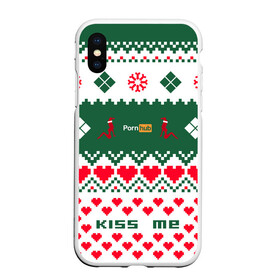 Чехол для iPhone XS Max матовый с принтом PORN HUB в Екатеринбурге, Силикон | Область печати: задняя сторона чехла, без боковых панелей | Тематика изображения на принте: 2021 | new year | новый 2021 год | новый год | поцелуй меня | с новым годом | свитер | свитер на новый год | сердечки