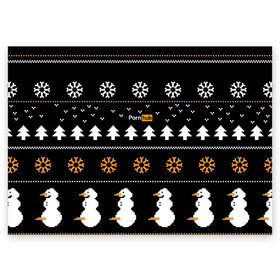 Поздравительная открытка с принтом PORN HUB в Екатеринбурге, 100% бумага | плотность бумаги 280 г/м2, матовая, на обратной стороне линовка и место для марки
 | Тематика изображения на принте: 2021 | new year | новый 2021 год | новый год | поцелуй меня | с новым годом | свитер | свитер на новый год | сердечки