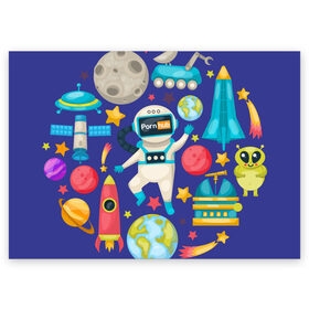Поздравительная открытка с принтом Pornhub space в Екатеринбурге, 100% бумага | плотность бумаги 280 г/м2, матовая, на обратной стороне линовка и место для марки
 | astronaut | comet | cosmos | moon | planet | rocet | space | star | звезда | космонавт | космос | планета | ракета