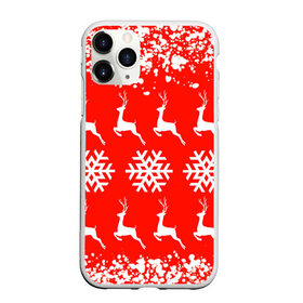 Чехол для iPhone 11 Pro Max матовый с принтом New Year в Екатеринбурге, Силикон |  | christmas toys | deer | new year | red | snow | snowflakes | tree | елка | красный | новогодние игрушки | новый год | олени | свитер с оленями | снег | снежинки | футболка с оленями