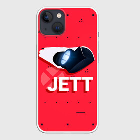 Чехол для iPhone 13 с принтом Jett в Екатеринбурге,  |  | game | jett | jett valorant | player | valorant | valorant логтип | валарант | валарант новогодний | валорант | детский | детям | джет | нг | новогодний узор | новый год | орнамент | подарок | ребенок | рождество | семья | узор